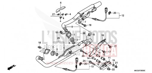 EXHAUST MUFFLER VT750CA8 de 2008